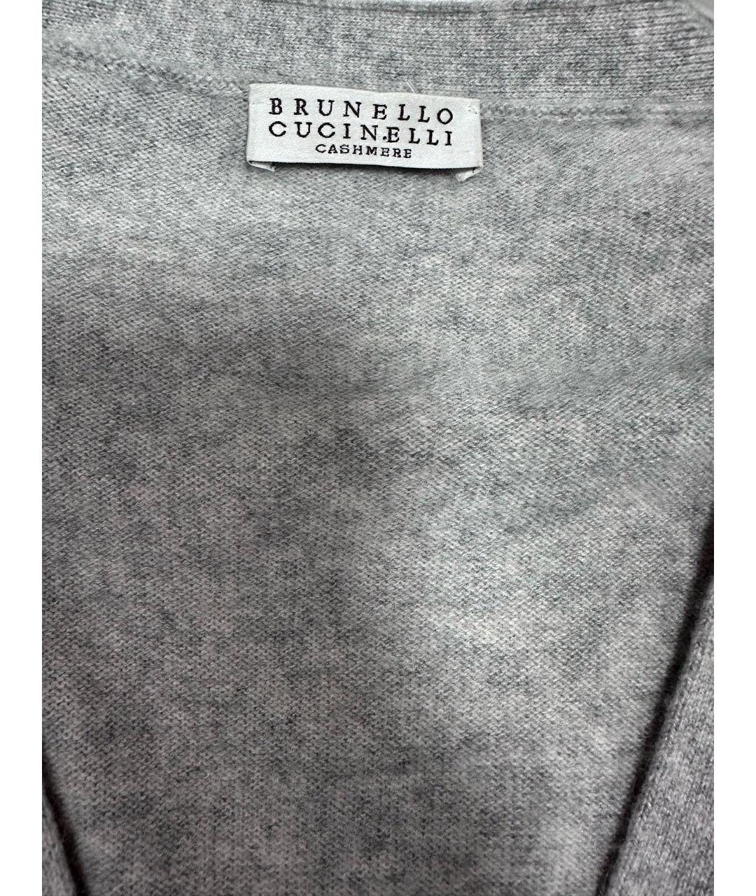 BRUNELLO CUCINELLI Серый кашемировый кардиган, фото 5