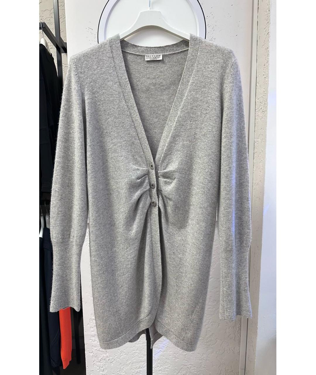 BRUNELLO CUCINELLI Серый кашемировый кардиган, фото 9