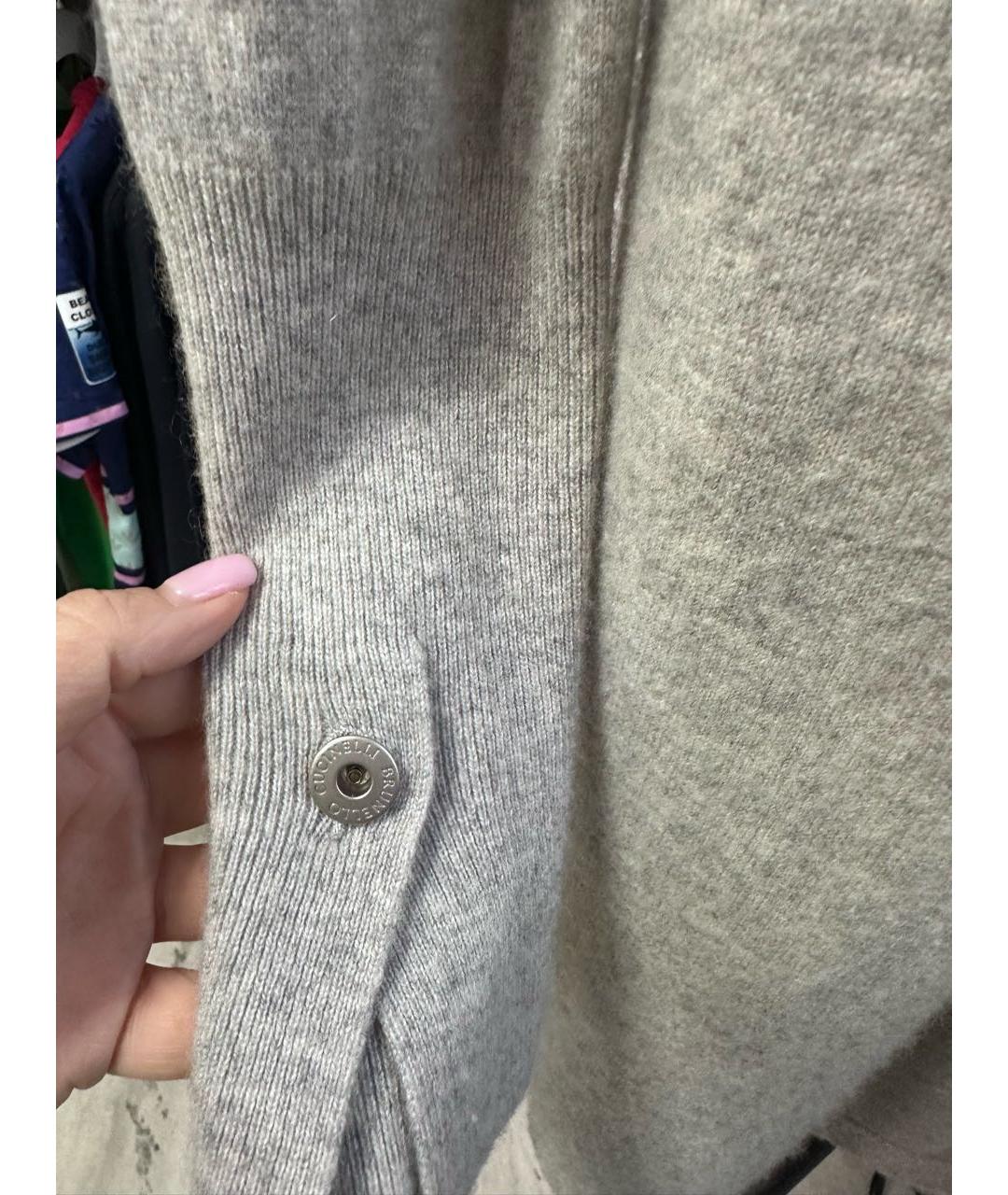 BRUNELLO CUCINELLI Серый кашемировый кардиган, фото 4