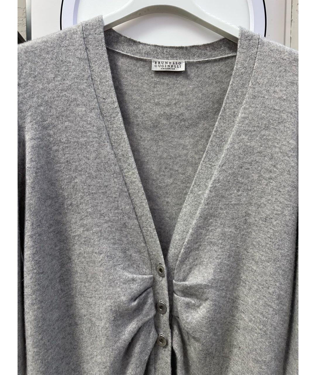 BRUNELLO CUCINELLI Серый кашемировый кардиган, фото 3