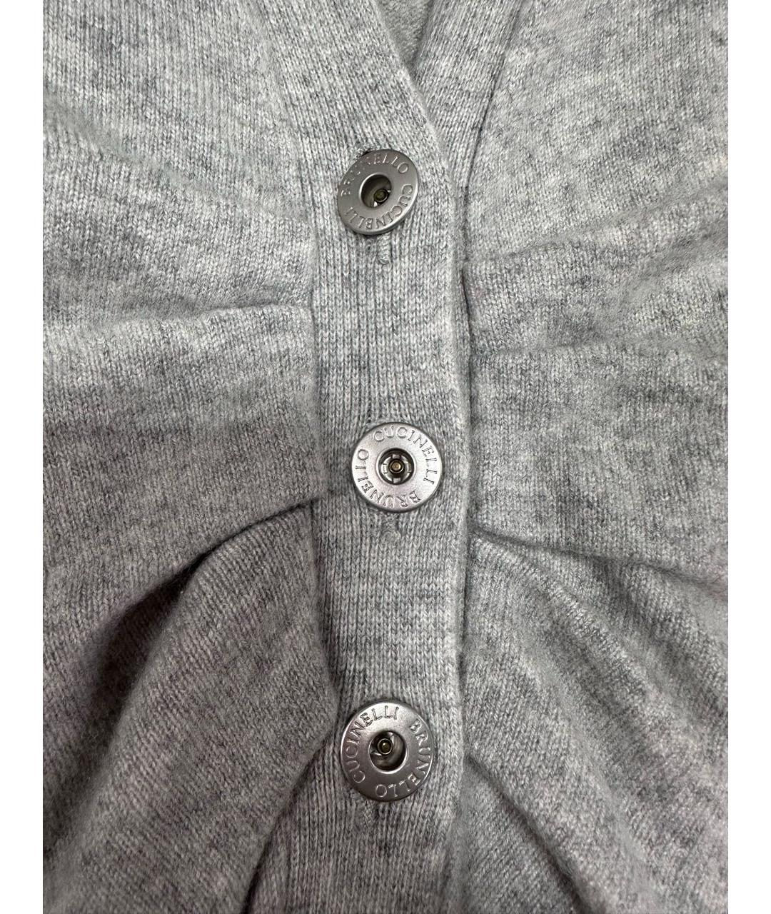 BRUNELLO CUCINELLI Серый кашемировый кардиган, фото 6
