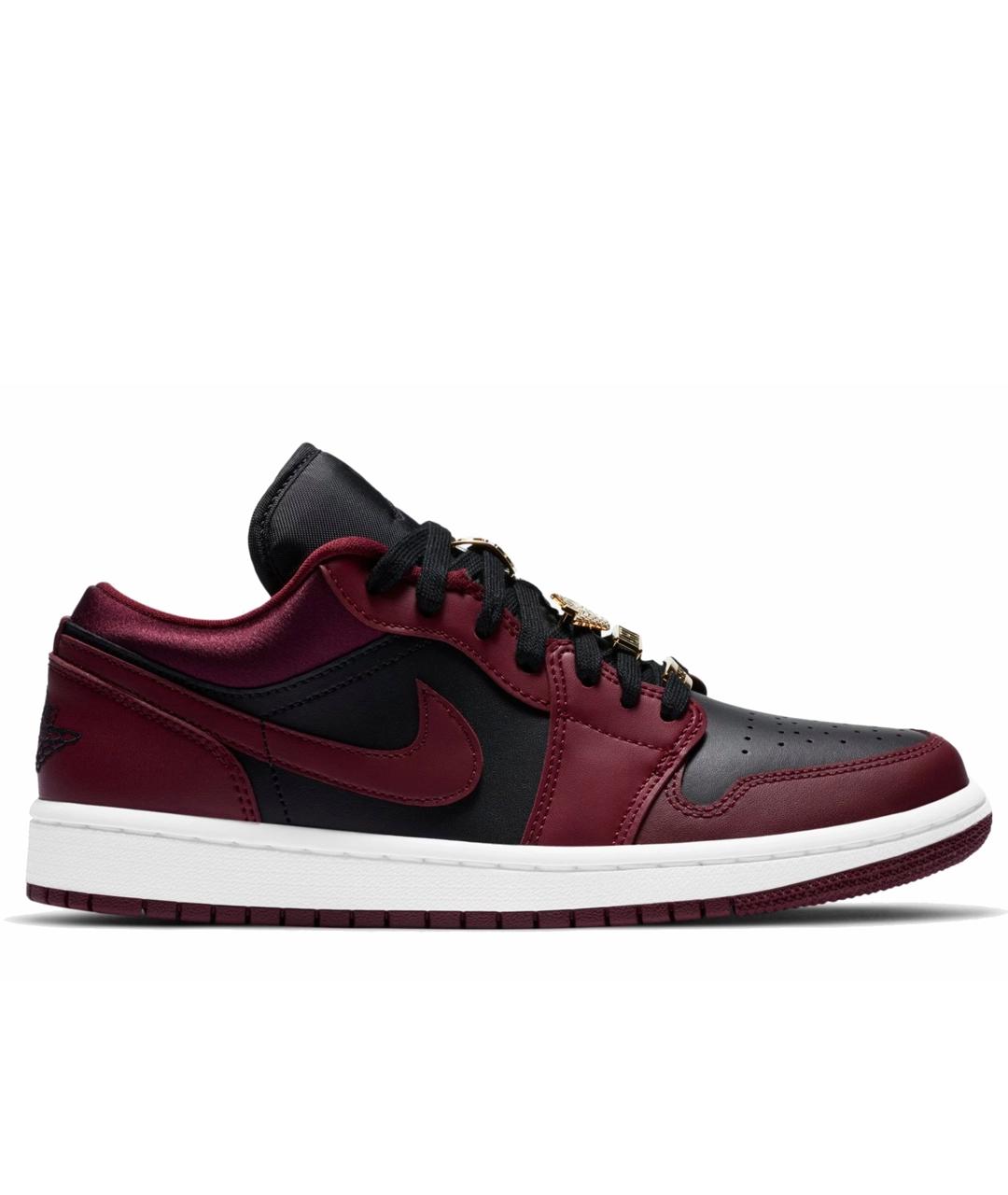 JORDAN Бордовые кожаные кроссовки, фото 1