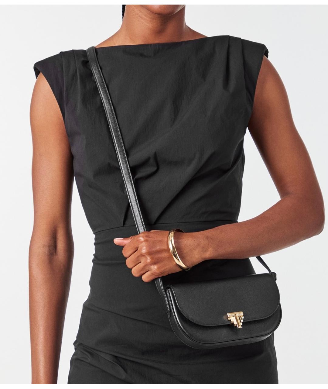 TIFFANY&CO Черная кожаная сумка через плечо, фото 4