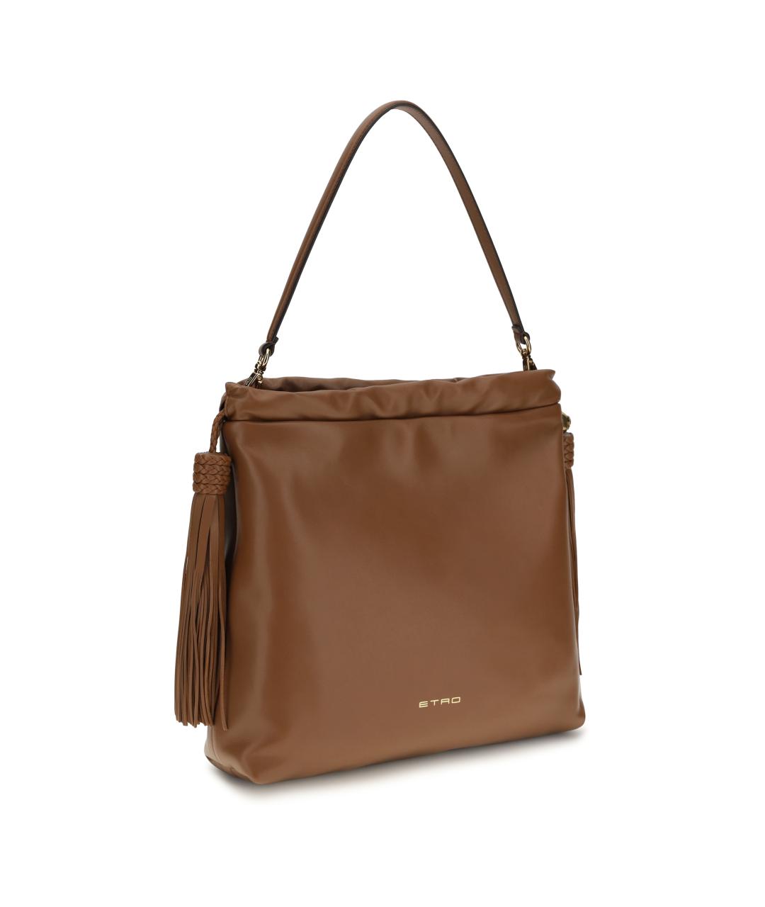 ETRO Коричневая кожаная сумка через плечо, фото 2
