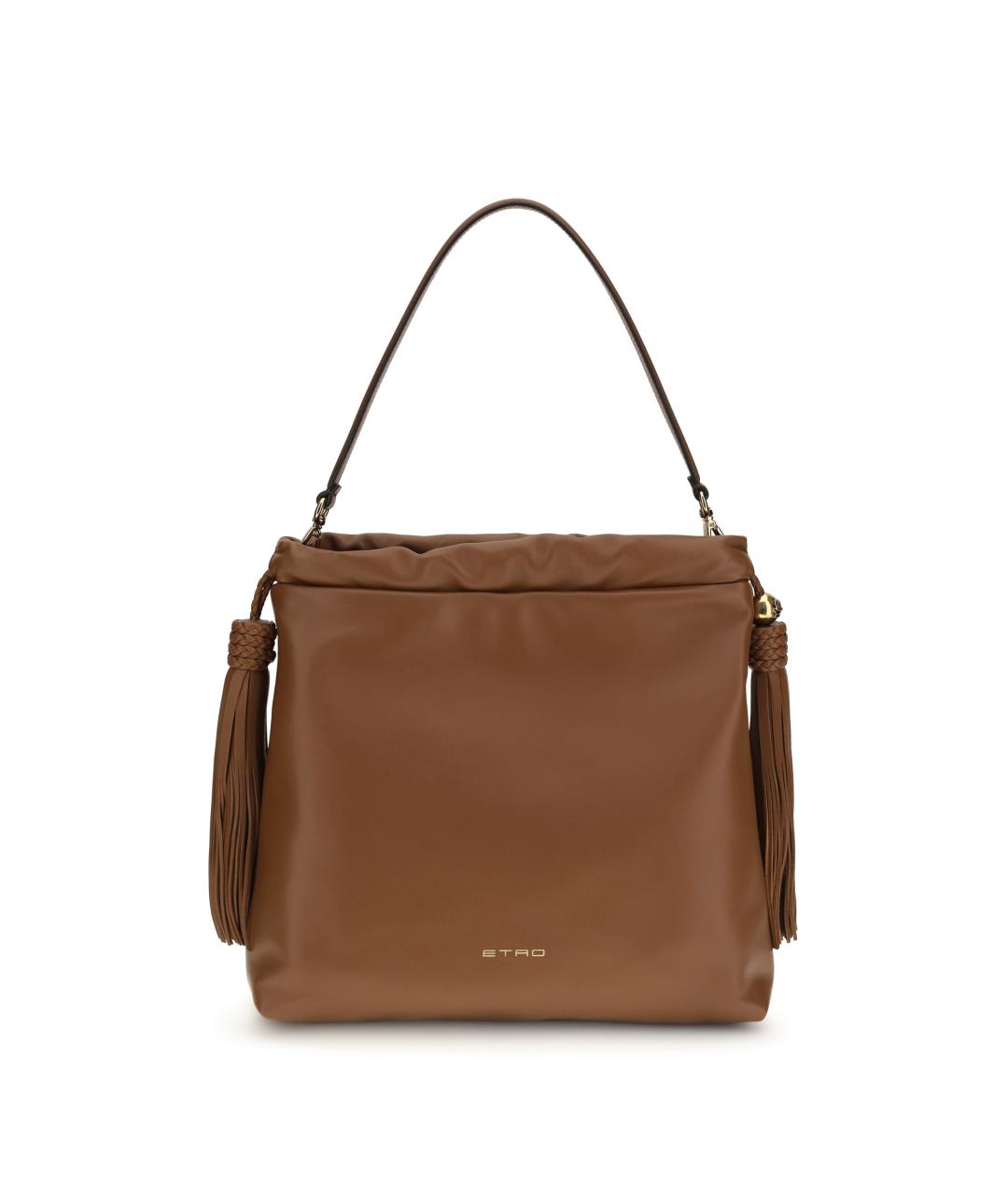 ETRO Коричневая кожаная сумка через плечо, фото 1