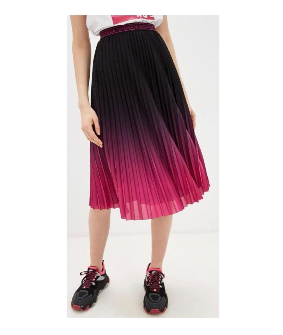 ARMANI EXCHANGE Фиолетовая полиэстеровая юбка миди, фото 2