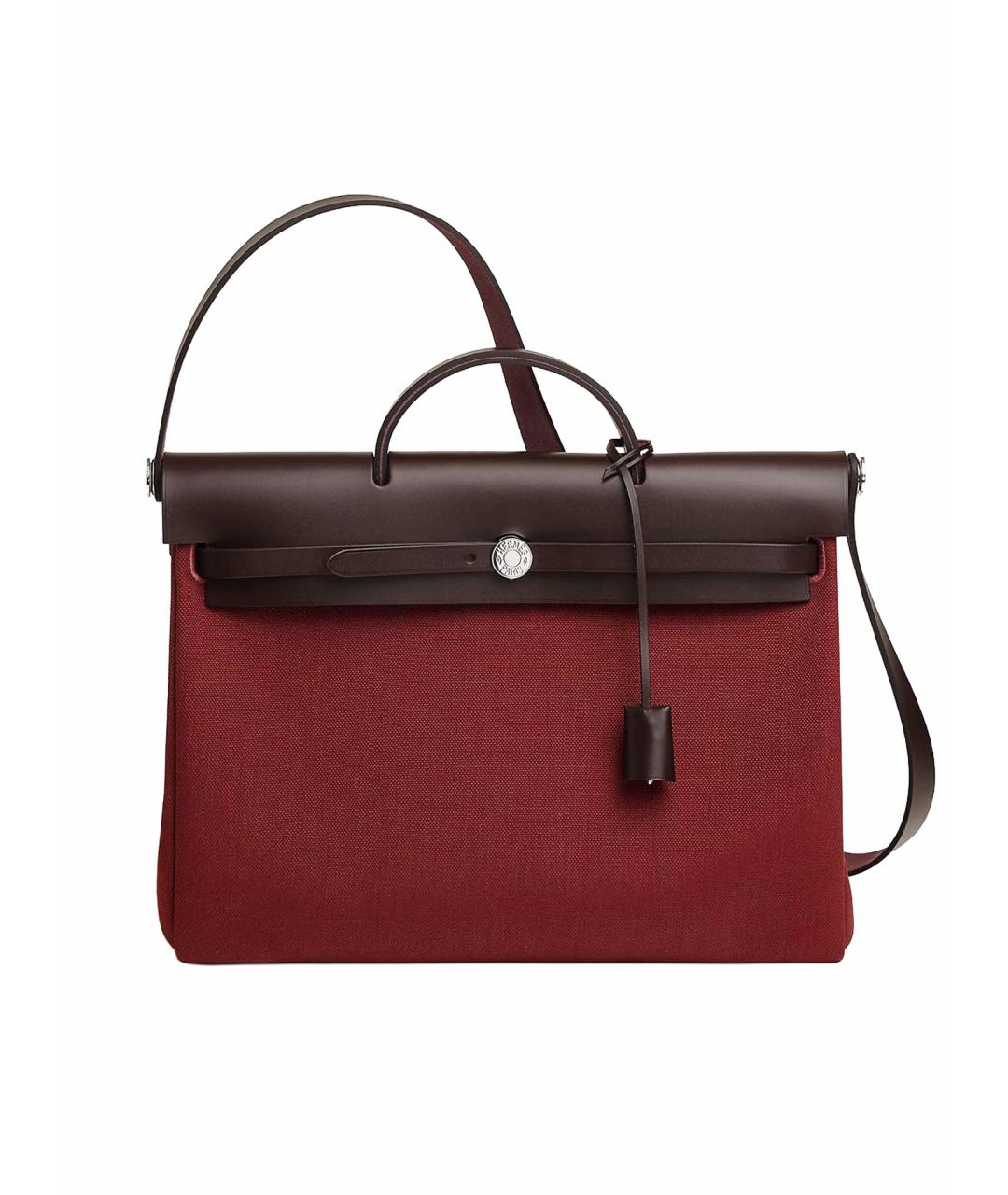 HERMES Бордовая тканевая сумка на плечо, фото 1