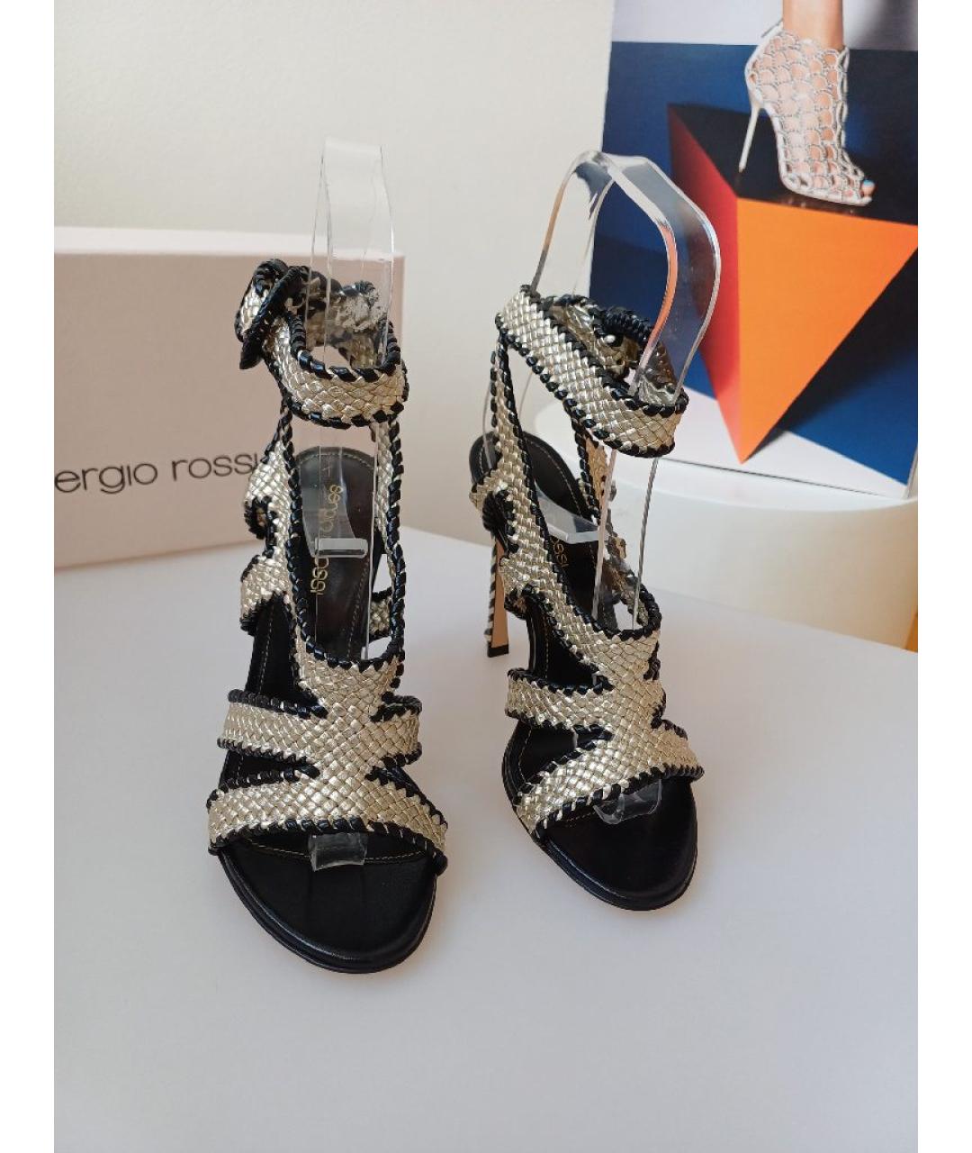 SERGIO ROSSI Мульти кожаные босоножки, фото 5
