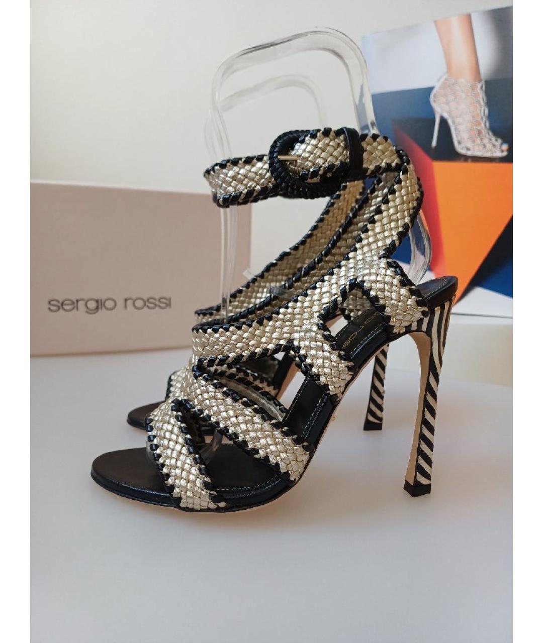 SERGIO ROSSI Мульти кожаные босоножки, фото 2
