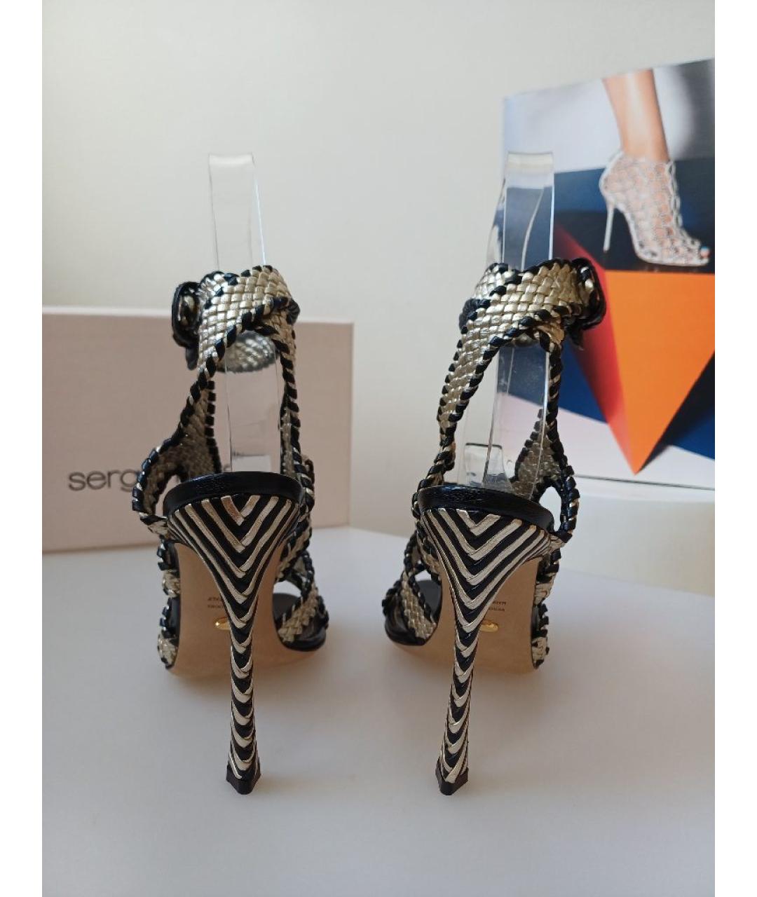 SERGIO ROSSI Мульти кожаные босоножки, фото 8