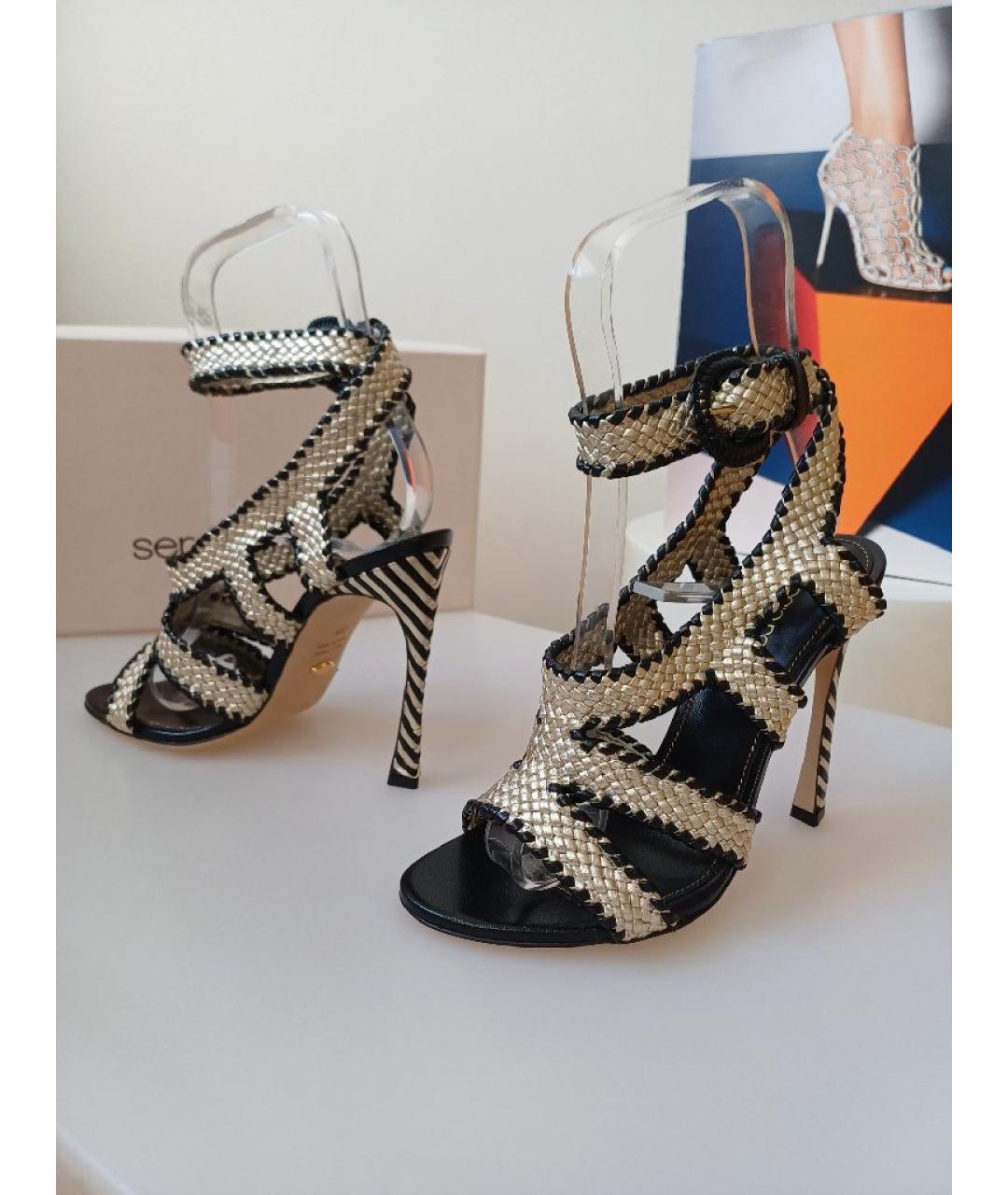 SERGIO ROSSI Мульти кожаные босоножки, фото 6