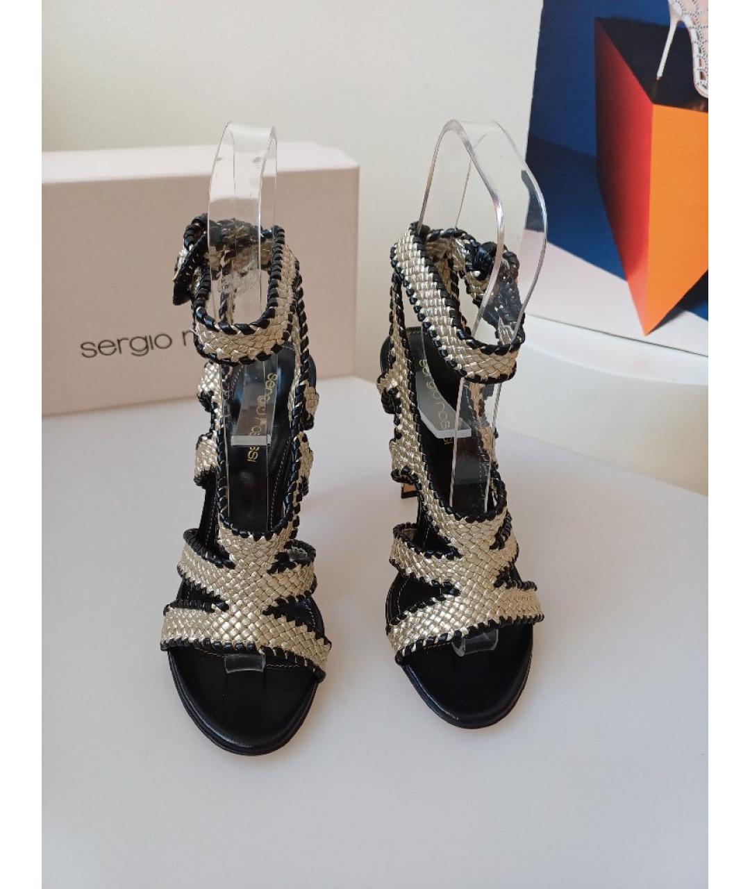 SERGIO ROSSI Мульти кожаные босоножки, фото 7