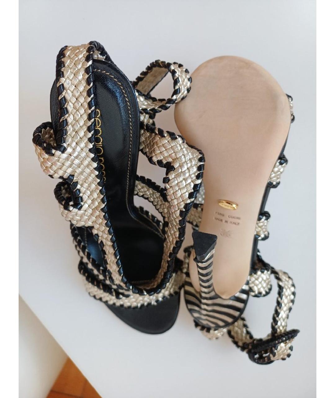 SERGIO ROSSI Мульти кожаные босоножки, фото 9