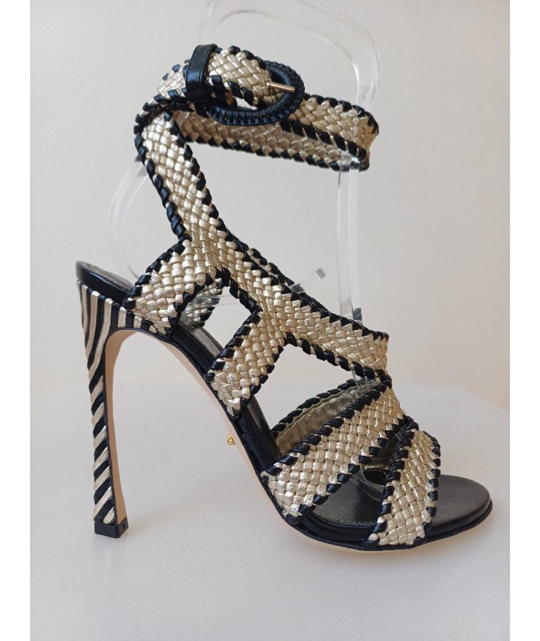 SERGIO ROSSI Мульти кожаные босоножки, фото 10