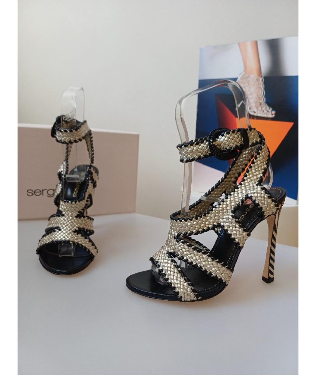 SERGIO ROSSI Мульти кожаные босоножки, фото 3