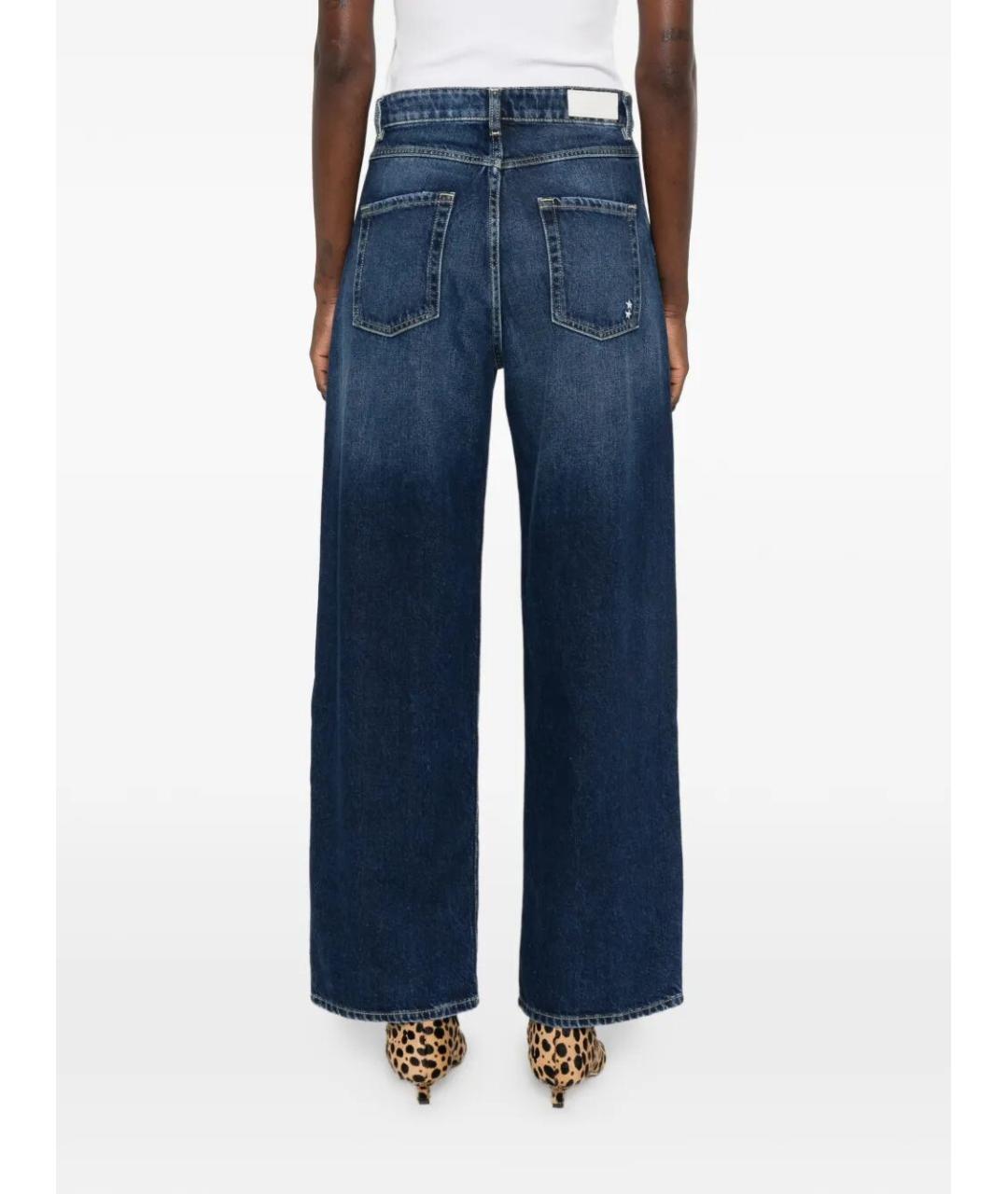 ICON DENIM Синие хлопковые прямые джинсы, фото 3