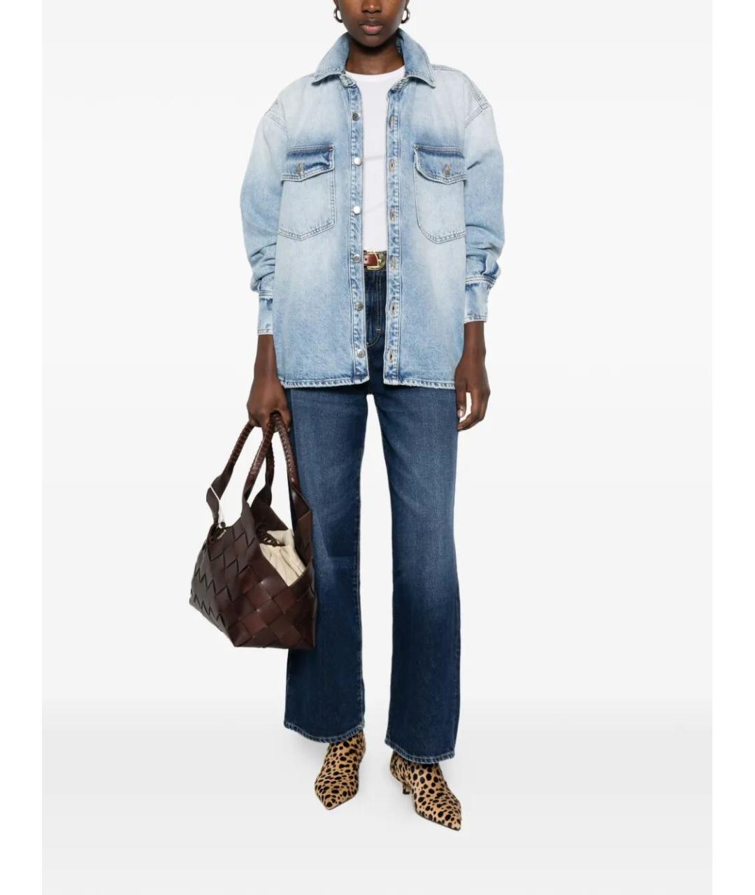 ICON DENIM Синие хлопковые прямые джинсы, фото 2