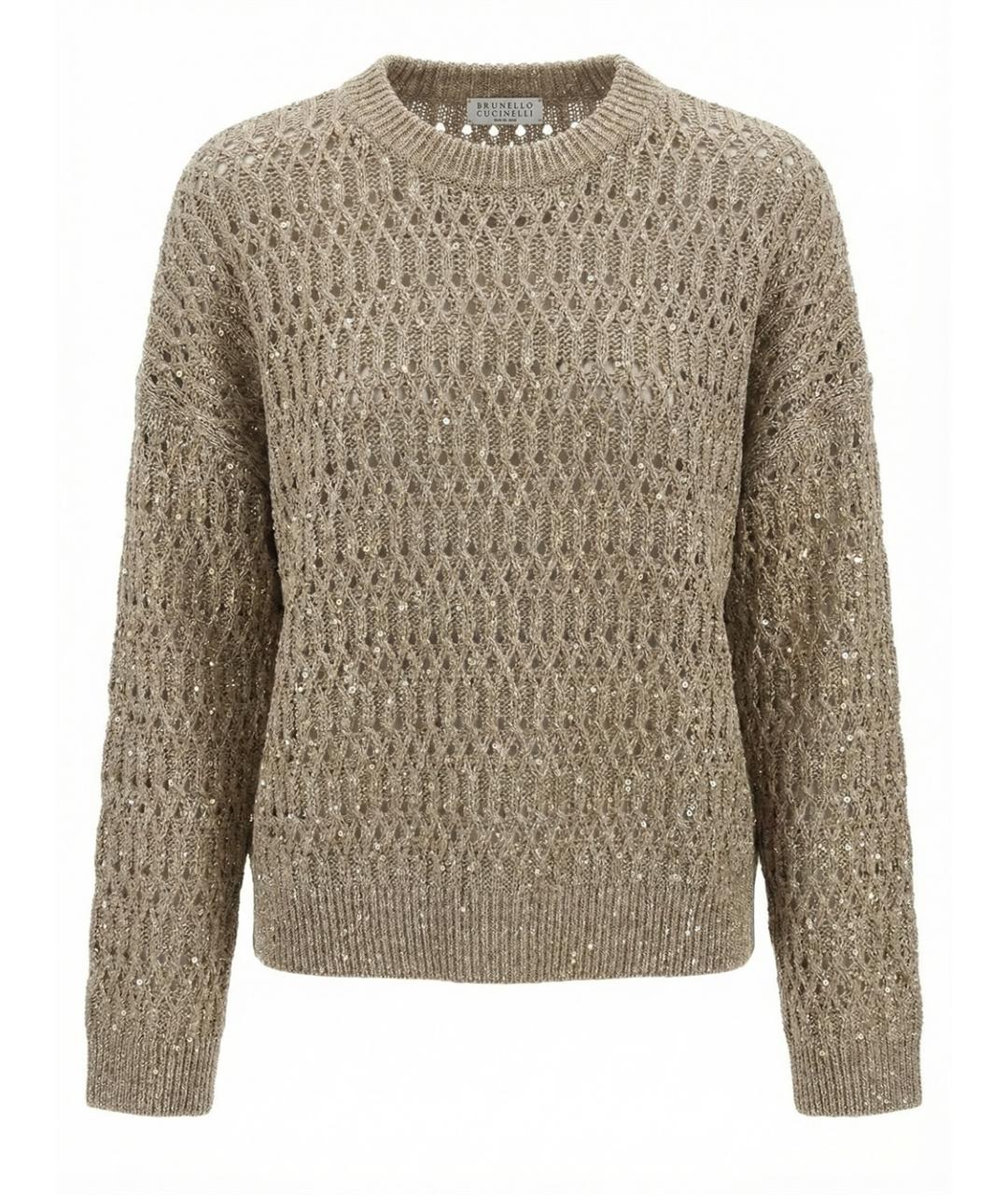 BRUNELLO CUCINELLI Бежевый льняной джемпер / свитер, фото 1