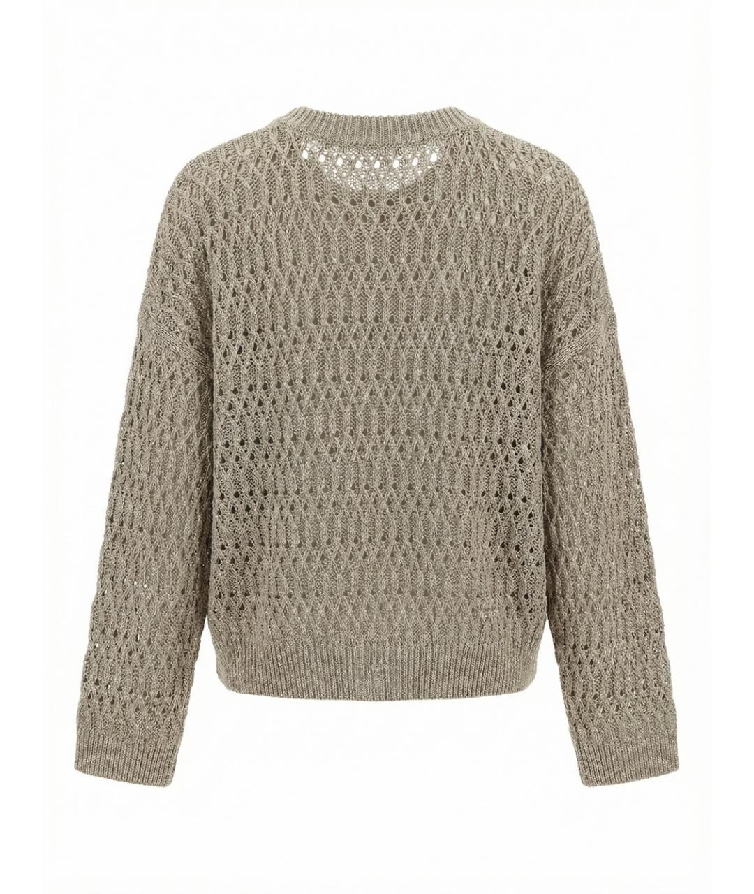 BRUNELLO CUCINELLI Бежевый льняной джемпер / свитер, фото 2