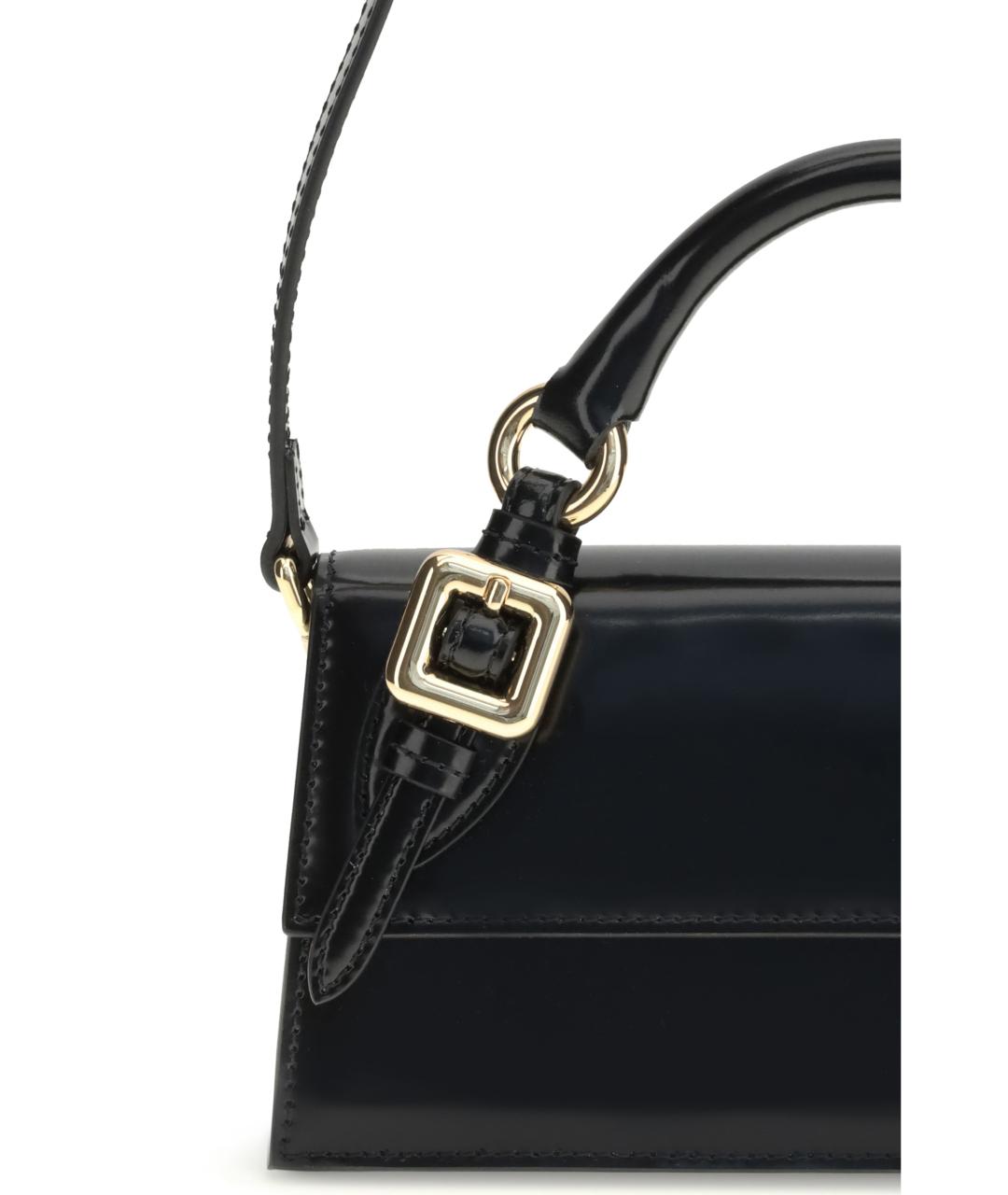 JACQUEMUS Черная кожаная сумка с короткими ручками, фото 4