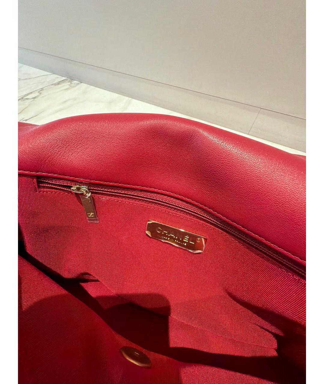 CHANEL Красная кожаная сумка через плечо, фото 5