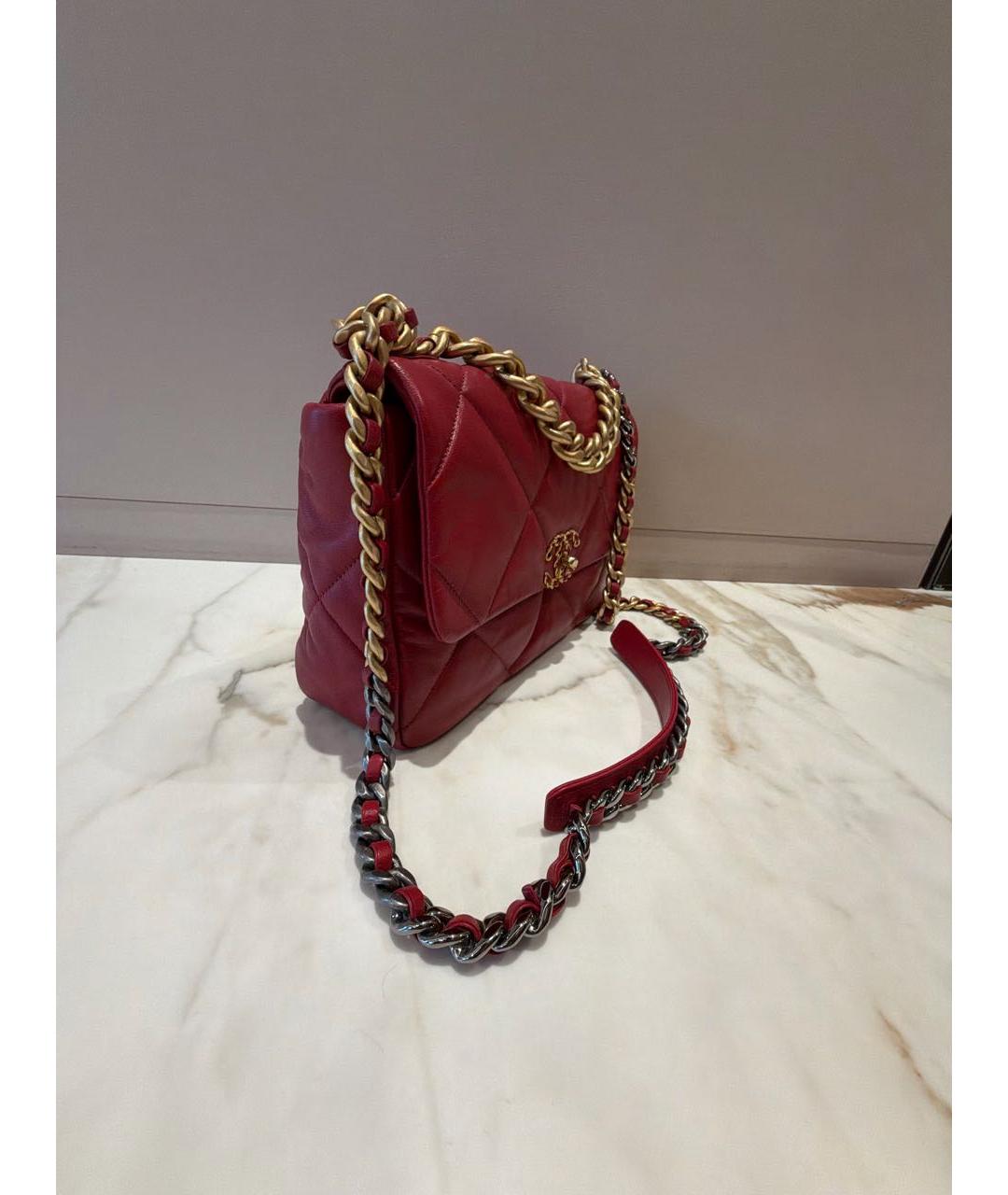 CHANEL Красная кожаная сумка через плечо, фото 2