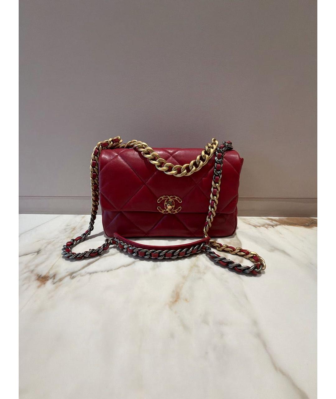 CHANEL Красная кожаная сумка через плечо, фото 9