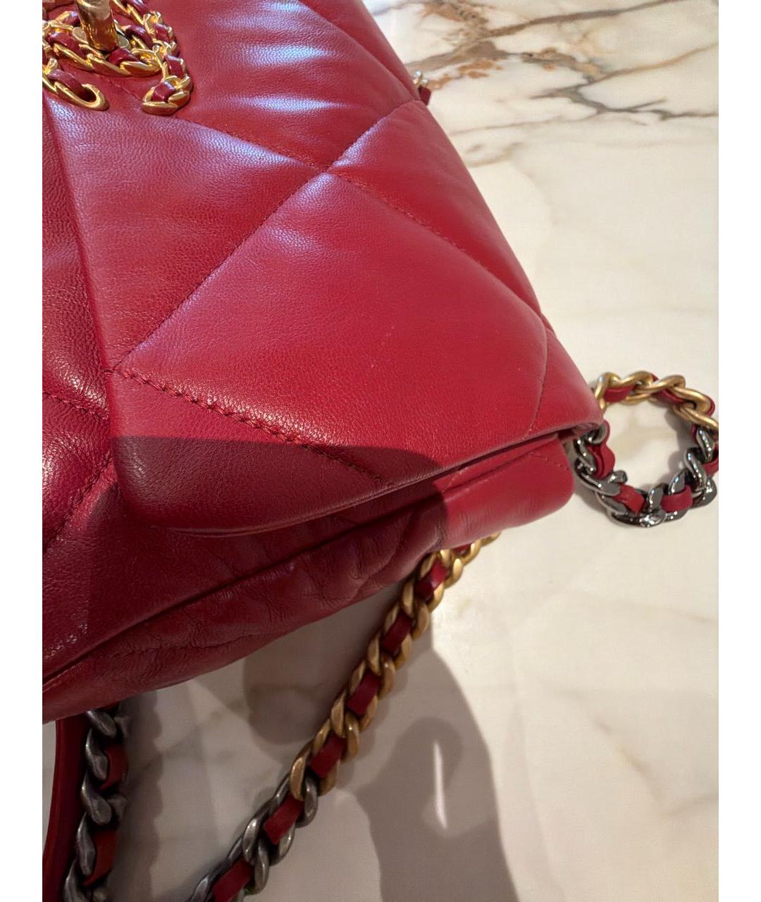 CHANEL Красная кожаная сумка через плечо, фото 8
