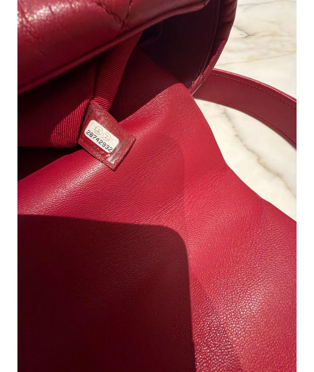 CHANEL Красная кожаная сумка через плечо, фото 7