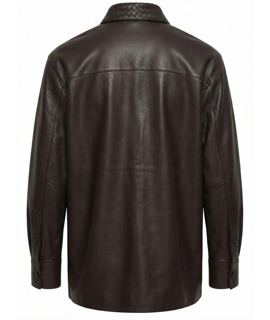 BOTTEGA VENETA Коричневая кожаная куртка, фото 2
