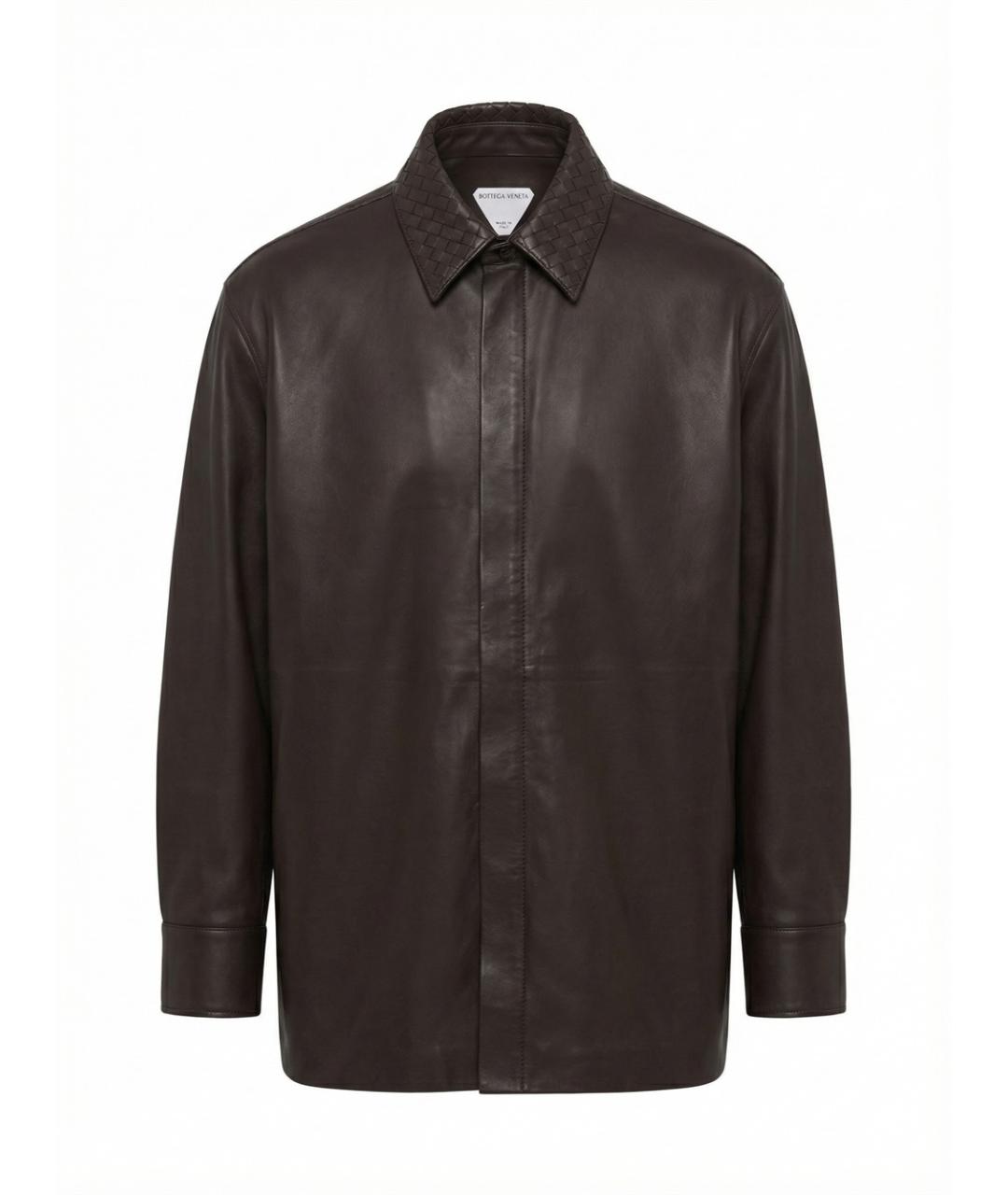 BOTTEGA VENETA Коричневая кожаная куртка, фото 1