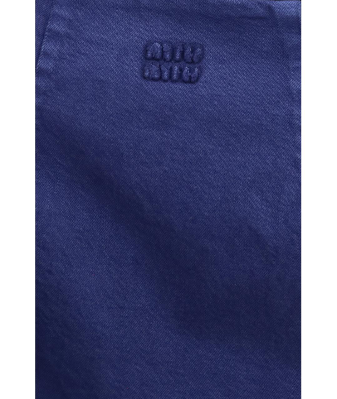 MIU MIU Синее хлопковое повседневное платье, фото 3