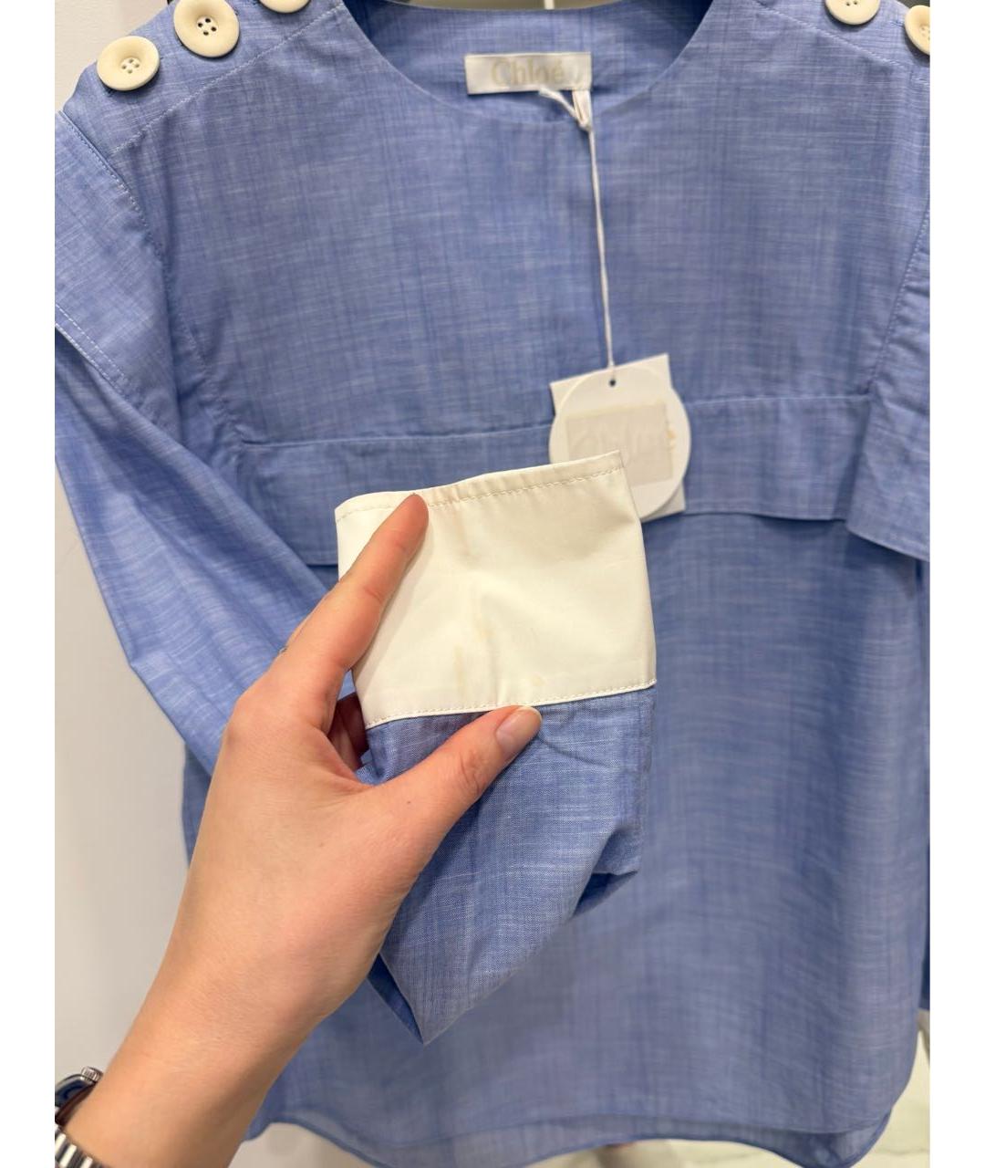 CHLOE Голубая хлопковая рубашка, фото 5