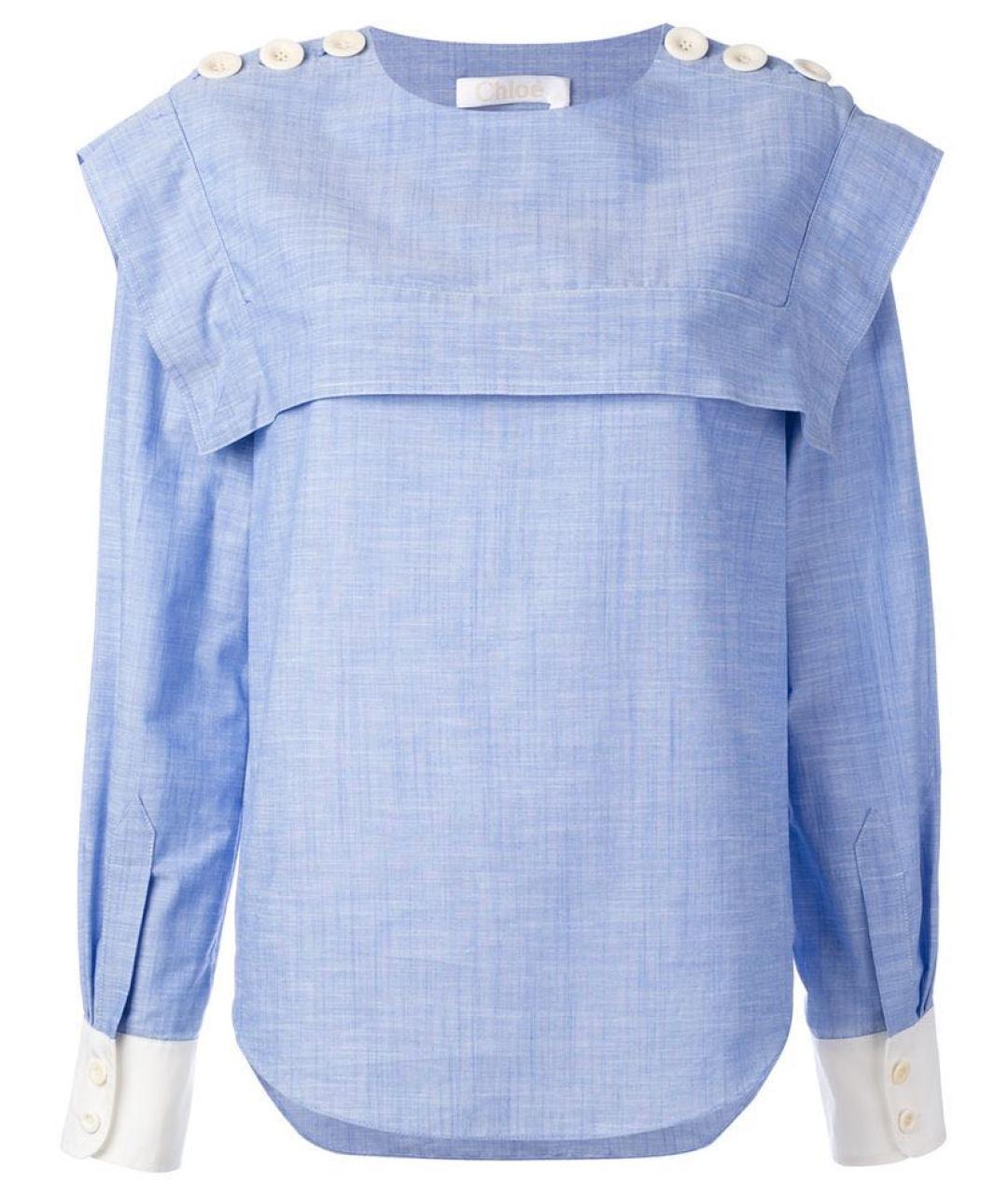 CHLOE Голубая хлопковая рубашка, фото 8