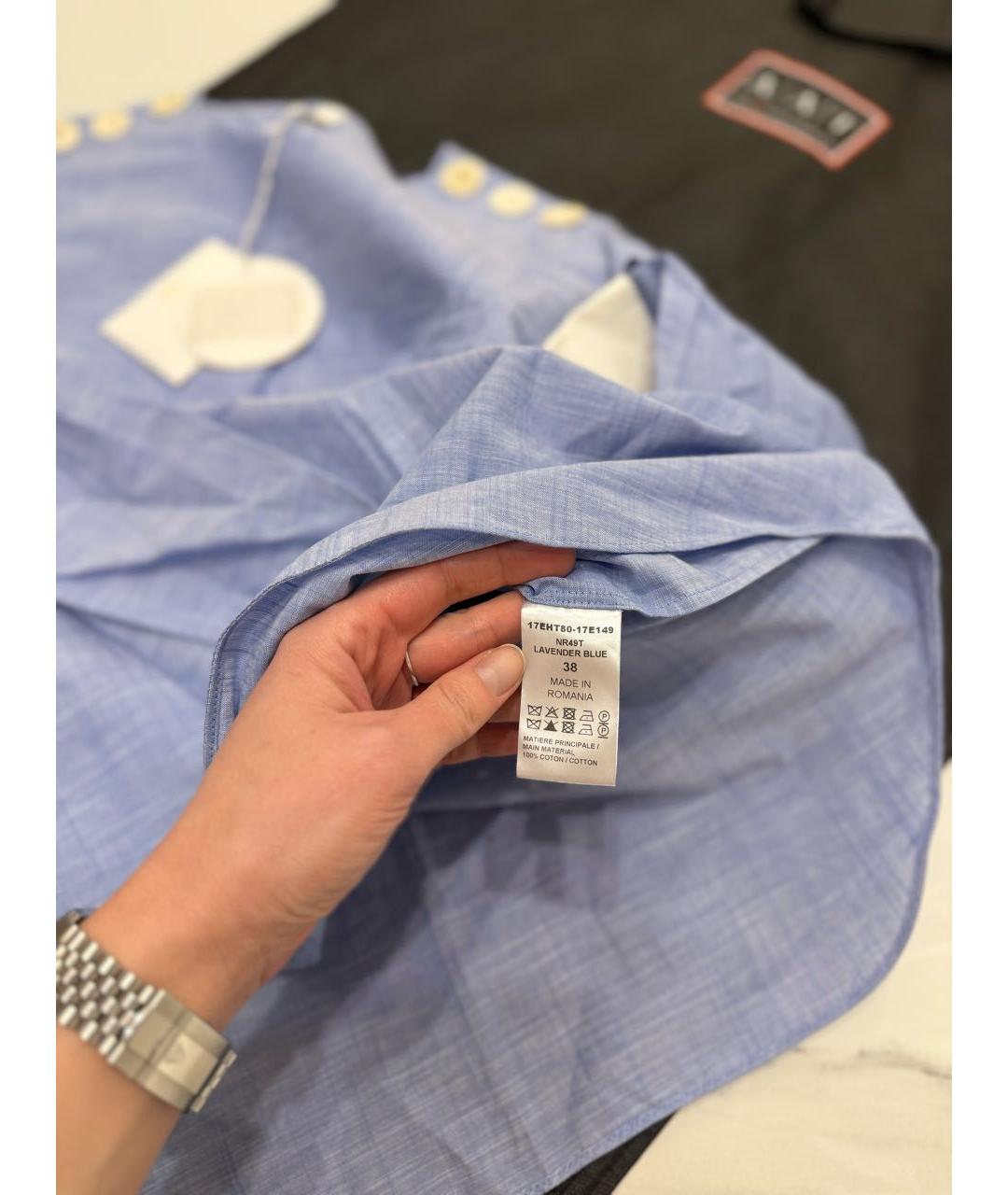 CHLOE Голубая хлопковая рубашка, фото 4