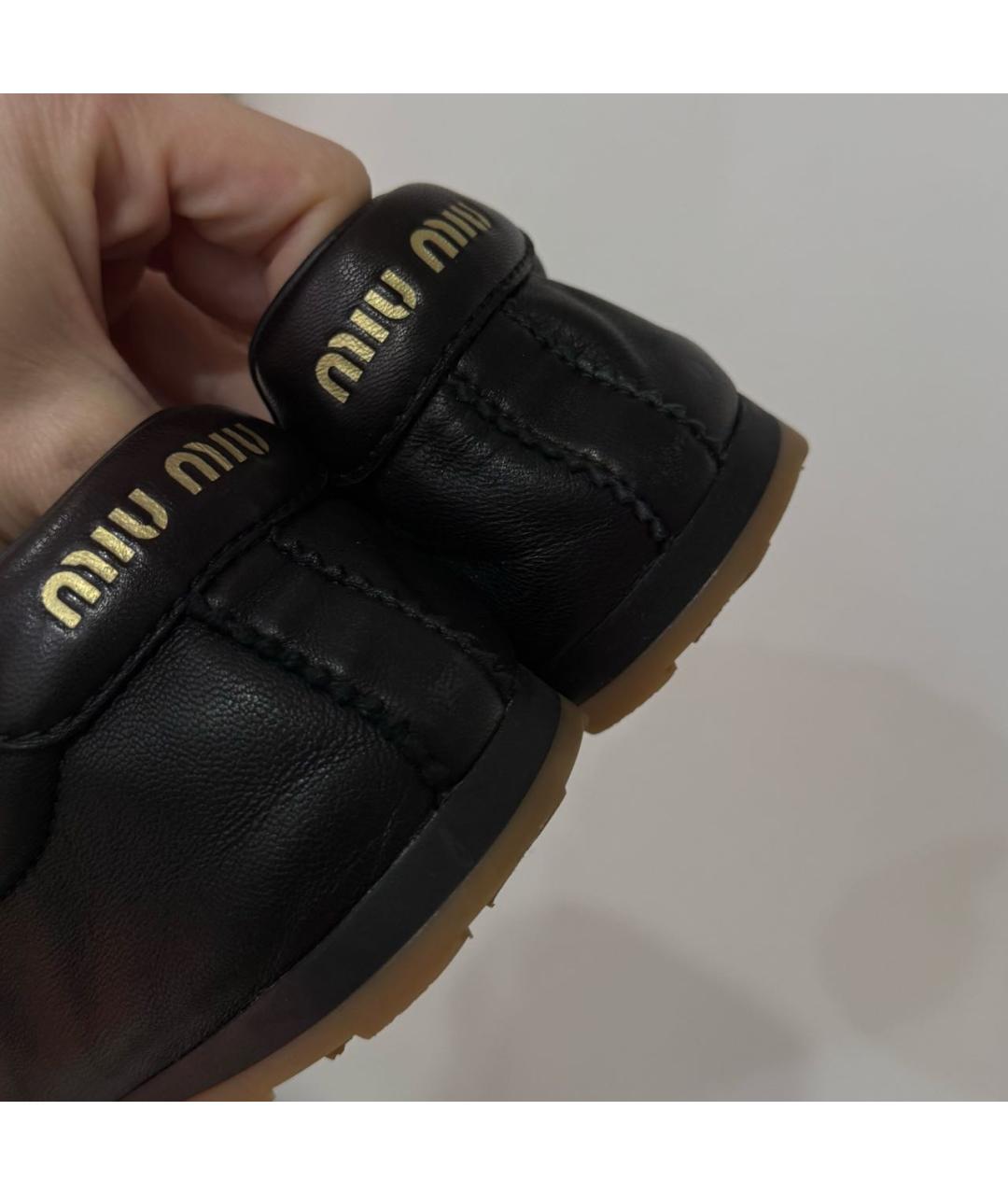 MIU MIU Черные кожаные кроссовки, фото 6