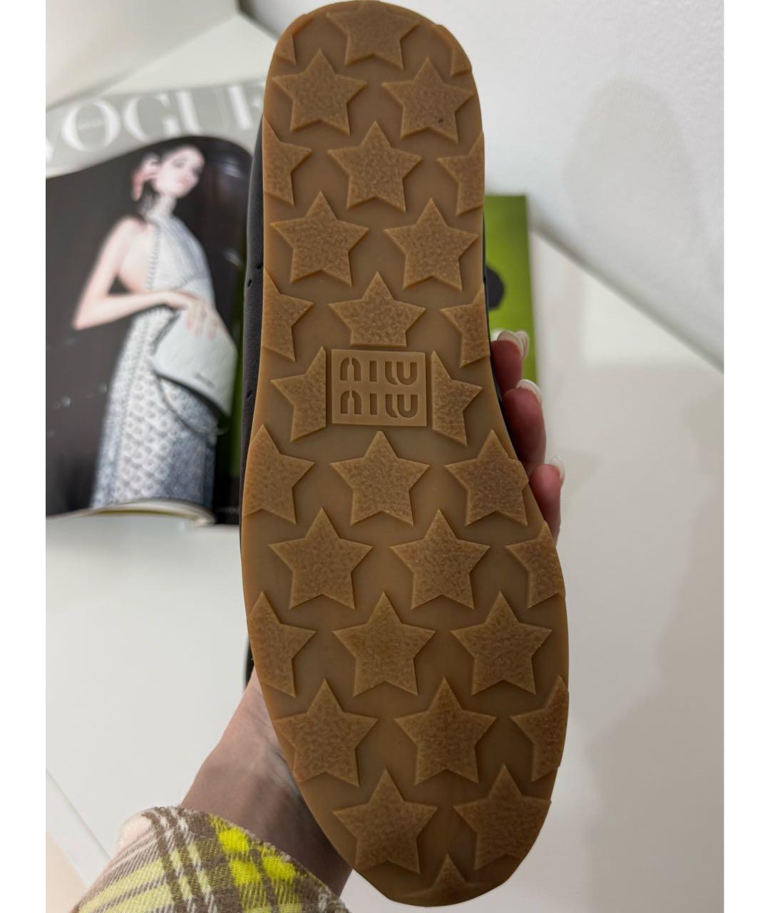 MIU MIU Черные кожаные кроссовки, фото 8