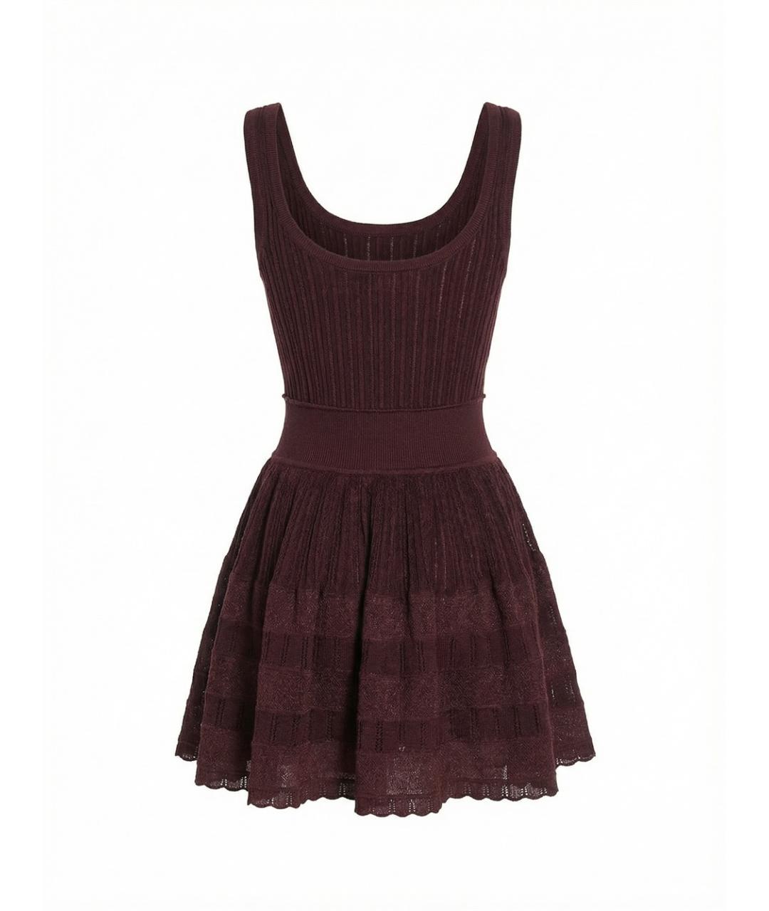 ALAIA Бордовое вискозное платье, фото 2