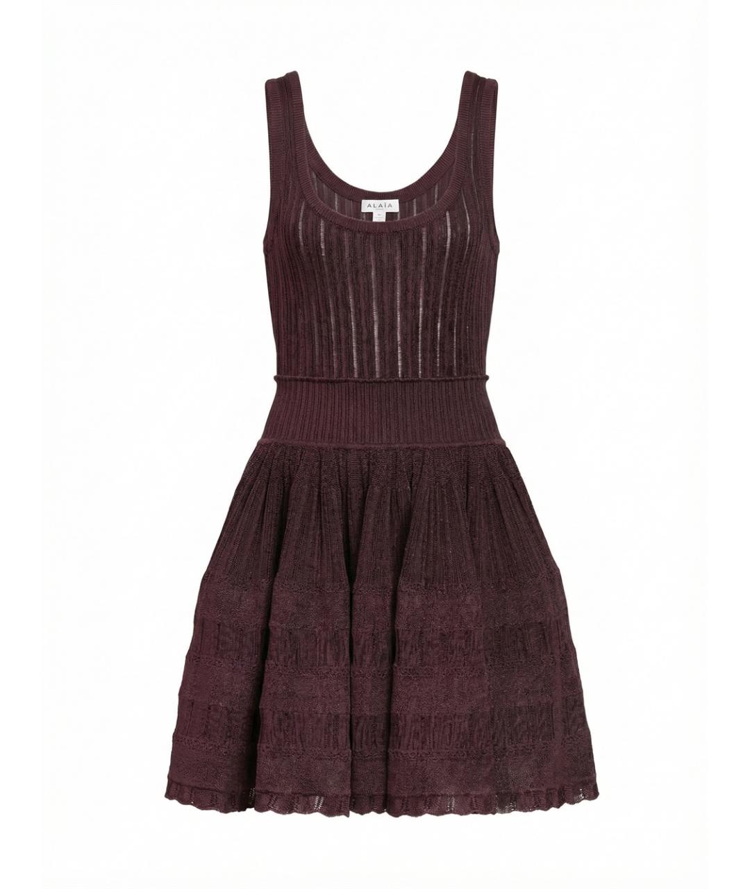ALAIA Бордовое вискозное платье, фото 1
