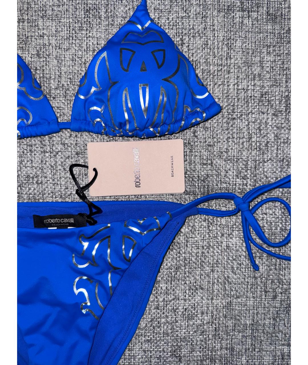 ROBERTO CAVALLI Синий полиамидовый купальник, фото 2