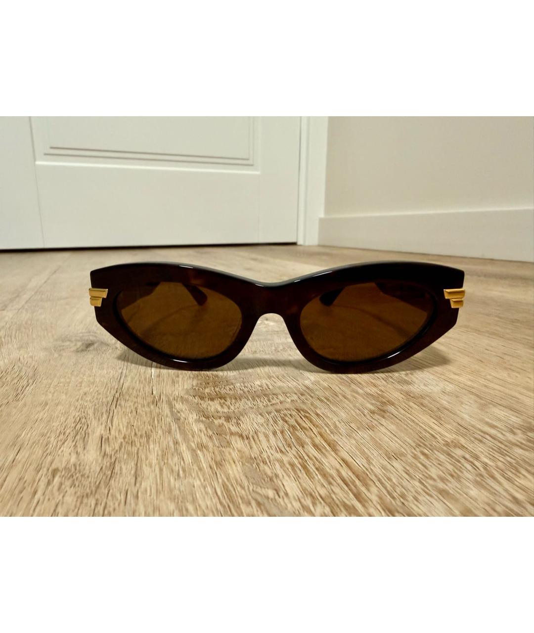 BOTTEGA VENETA Коричневые пластиковые солнцезащитные очки, фото 9