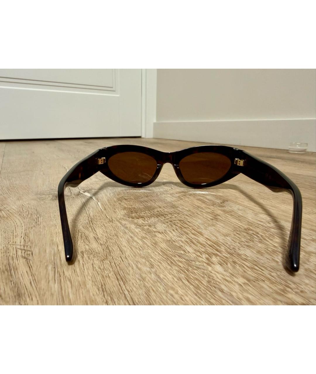 BOTTEGA VENETA Коричневые пластиковые солнцезащитные очки, фото 6