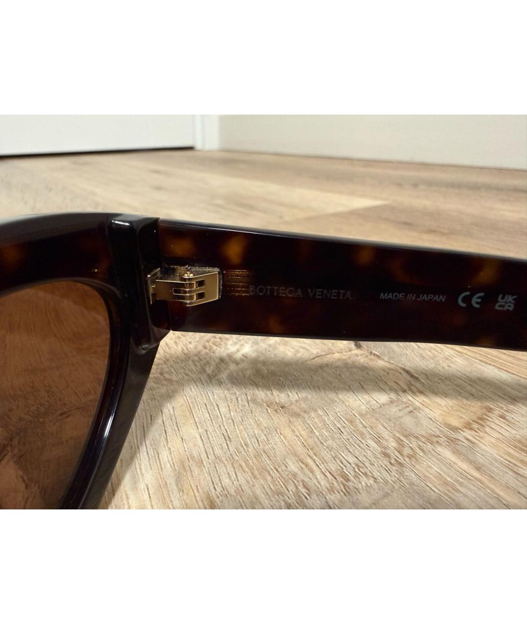 BOTTEGA VENETA Коричневые пластиковые солнцезащитные очки, фото 3
