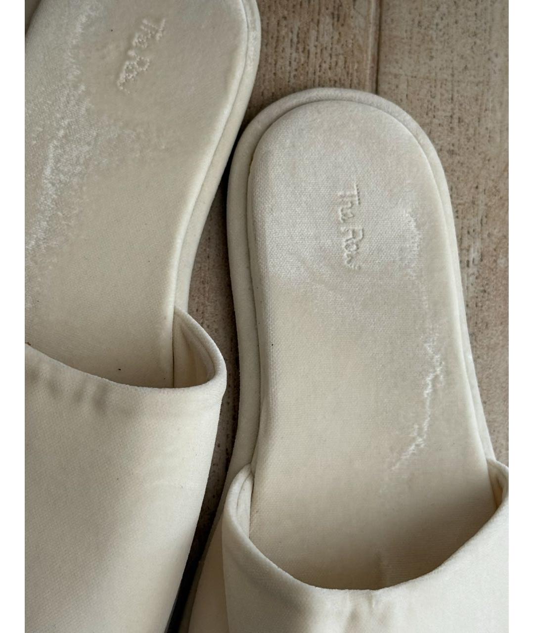 THE ROW Белые текстильные шлепанцы, фото 3