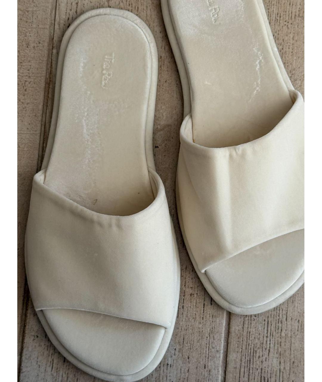 THE ROW Белые текстильные шлепанцы, фото 2