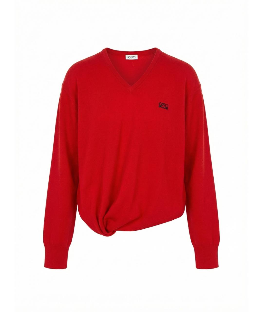 LOEWE Красный шерстяной джемпер / свитер, фото 1