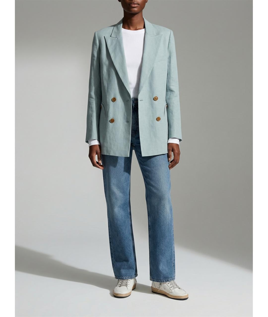 HAIKURE Синие хлопковые прямые джинсы, фото 5