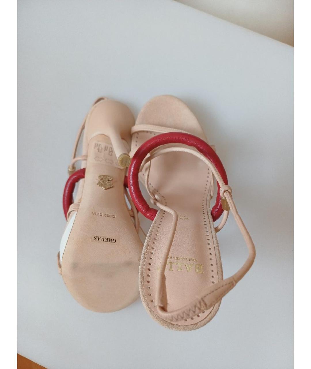 BALLY Бежевые кожаные босоножки, фото 8