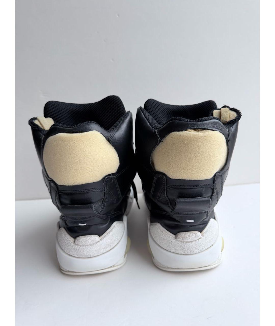 MAISON MARGIELA Черные кожаные кроссовки, фото 2