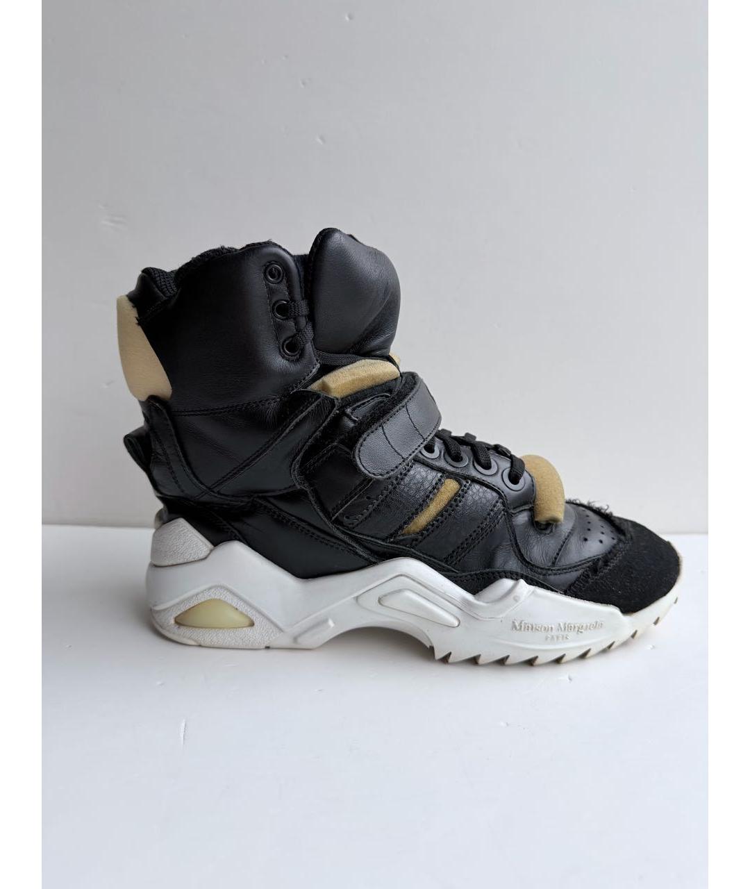 MAISON MARGIELA Черные кожаные кроссовки, фото 9